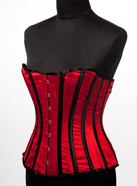 Striped Corset red & black 